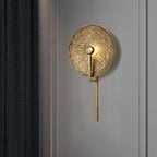 Modern Gold Finish Wall Sconce in Contemporary Bedroom Suite