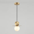 Illuminated Modern Disc and Globe Pendant Light Studio Shot