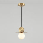 Illuminated Modern Disc and Globe Pendant Light Studio Shot