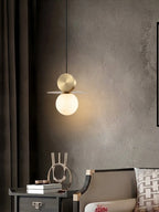 Illuminated Modern Disc and Globe Pendant Light in Luxury Interior