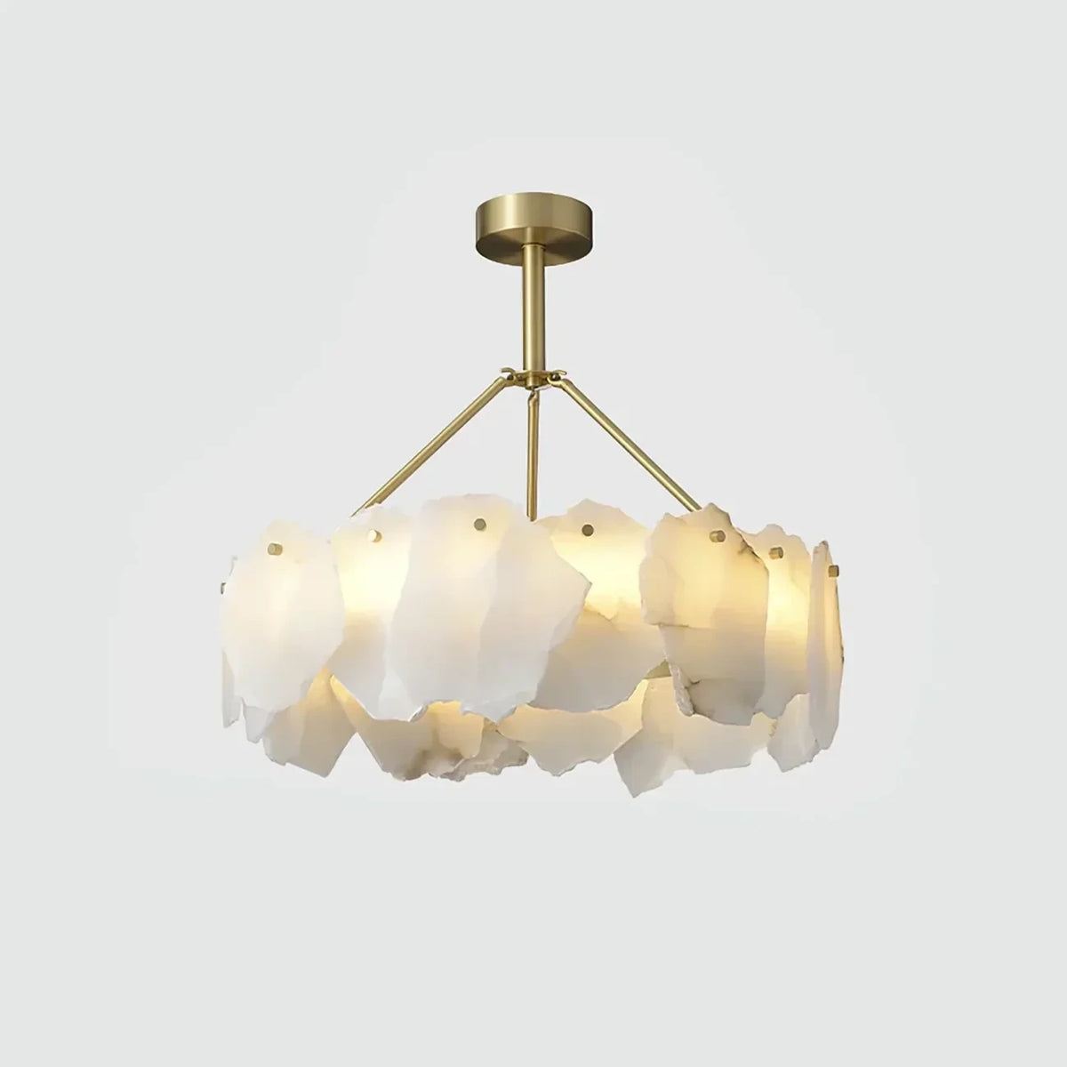 Modern Alabaster Petal Chandelier Studio Product Shot