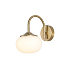 Brass Glass Globe Wall Sconce