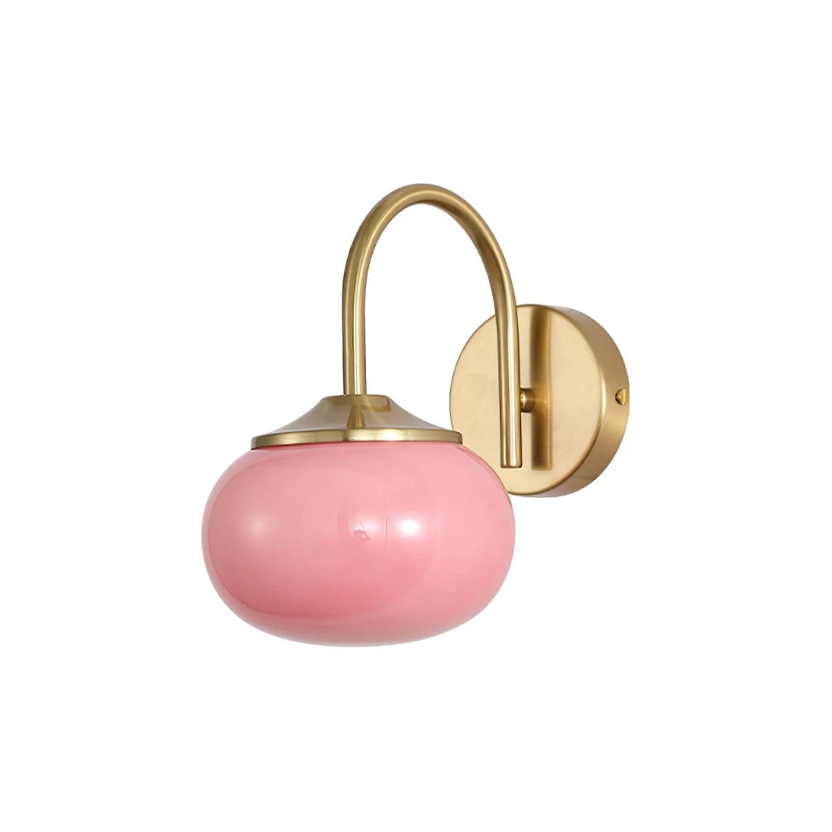 Pink Glass Gooseneck Wall Lamp Studio Display