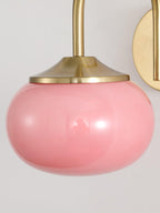 Brass Glass Globe Wall Sconce