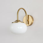 Brass Glass Globe Wall Sconce