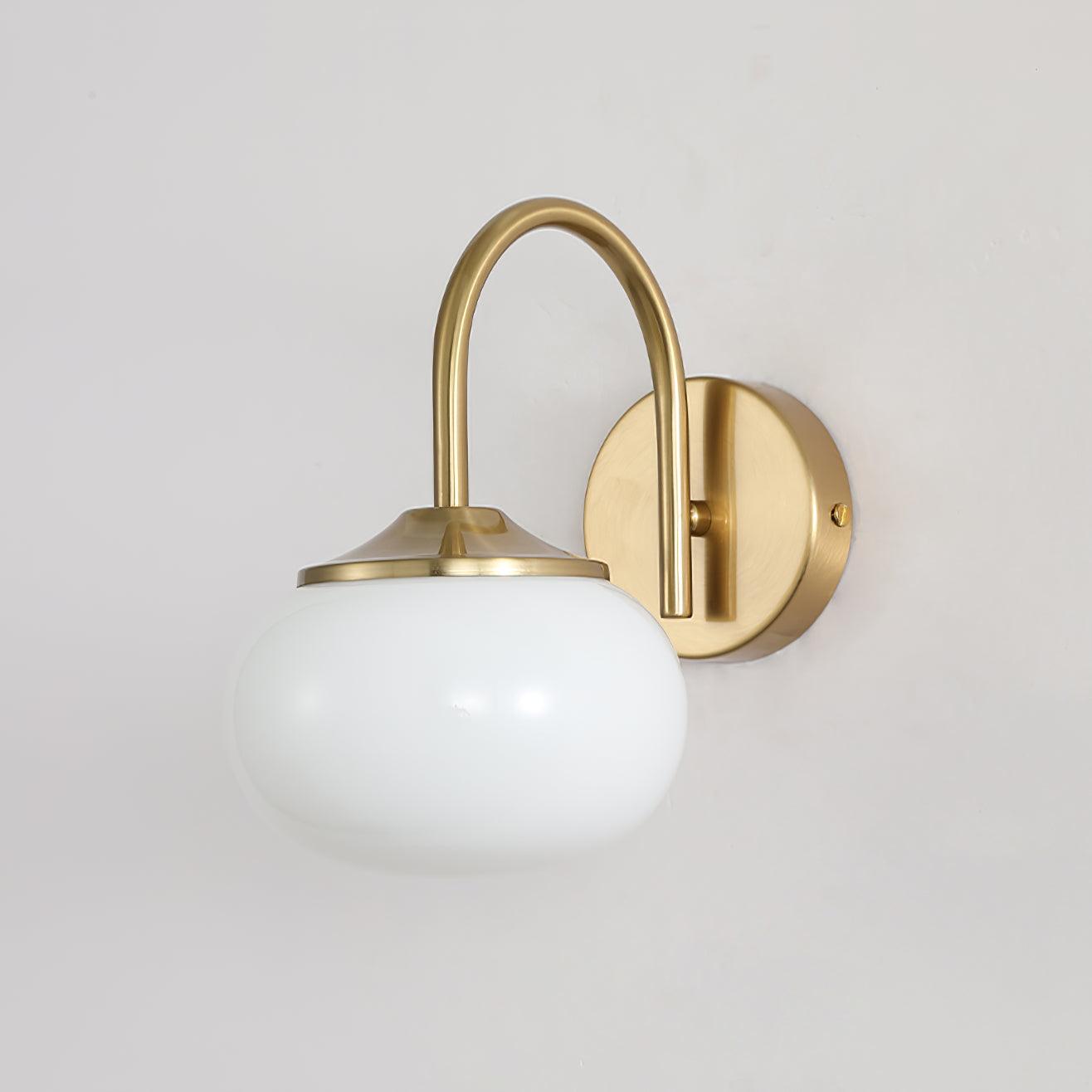 Brass Glass Globe Wall Sconce