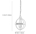Brass Globe Cage Chandelier