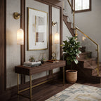 Modern Alabaster Pendant Sconce Light Over Entryway Console