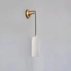 Modern Alabaster Dome Cylinder Sconce Studio Product Shot
