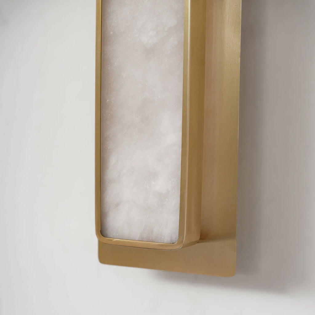 Close Up View of Brass Frame and Natural Alabaster Texture