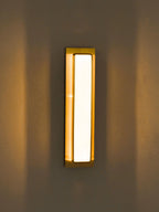 Illuminated Rectangular Alabaster Wall Sconce Night View