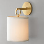 Brass & Linen Hoop Sconce