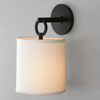 Brass & Linen Hoop Sconce