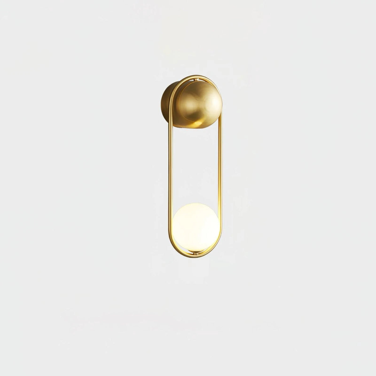 Brass Oval Loop Globe Wall Sconce Studio Product Shot