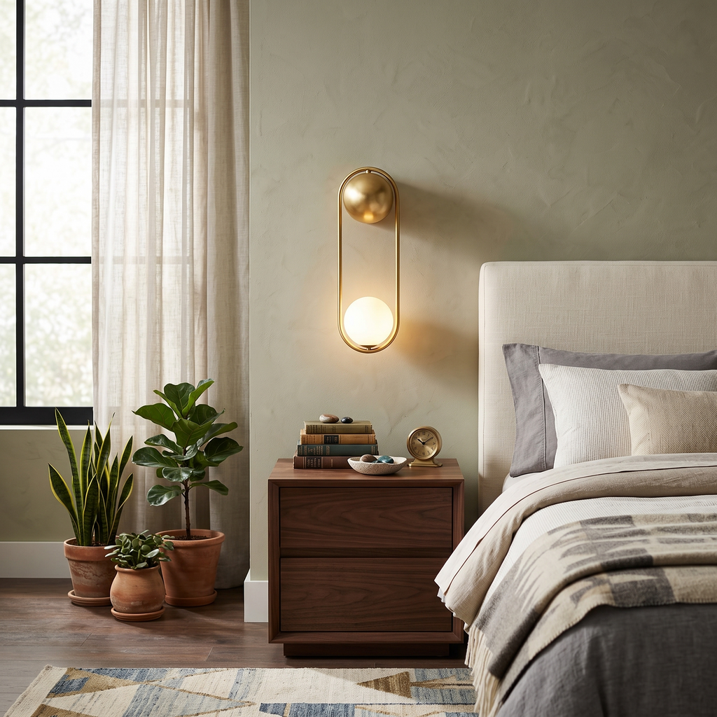 Brass Orb Wall Sconce