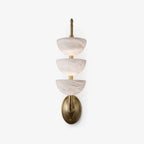 Brass & Alabaster Tiered Sconce