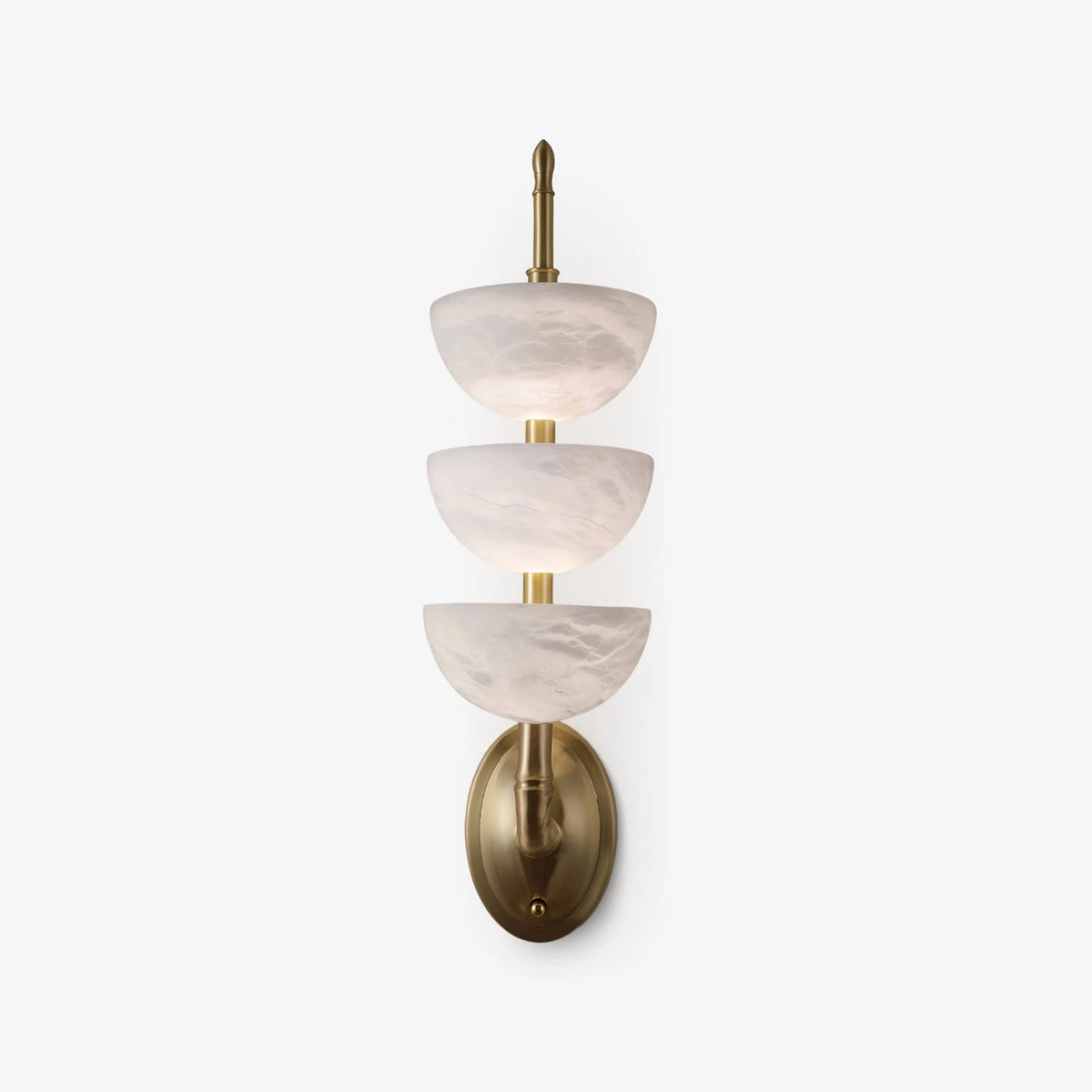 3-Tier Alabaster Bowl Wall Sconce Unlit Product Shot