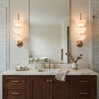 Brass & Alabaster Tiered Sconce