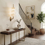 Brass & Alabaster Tiered Sconce