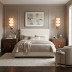 Brass & Alabaster Tiered Sconce