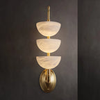 Brass & Alabaster Tiered Sconce