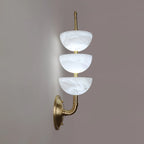 Brass & Alabaster Tiered Sconce