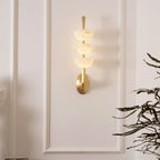 Brass & Alabaster Tiered Sconce