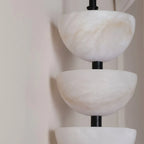 Brass & Alabaster Tiered Sconce