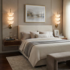 Brass & Alabaster Tiered Sconce