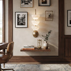 Brass & Alabaster Tiered Sconce