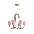 Brass & Rose Glass Chandelier