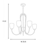 Brass & Rose Glass Chandelier