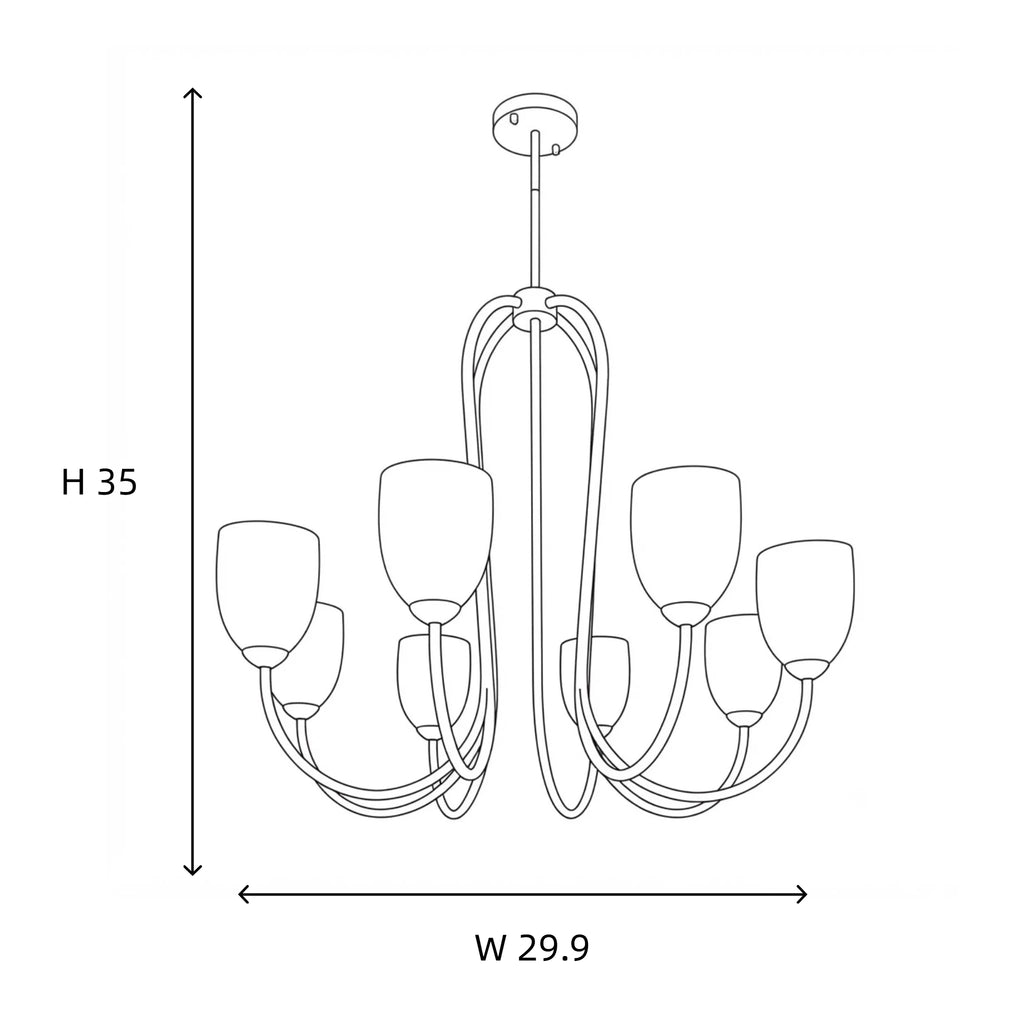 Brass & Rose Glass Chandelier