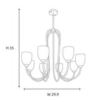Brass & Rose Glass Chandelier