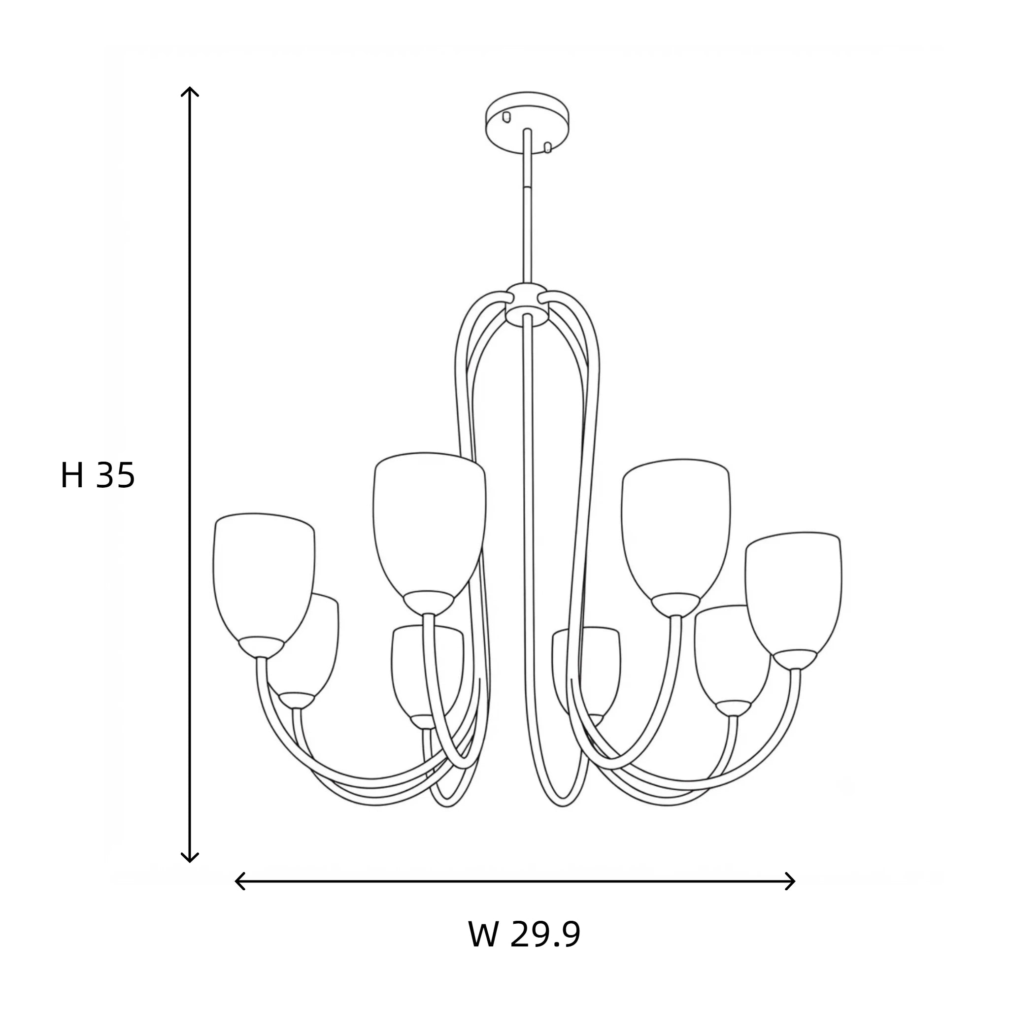 Brass & Rose Glass Chandelier