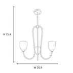 Brass & Rose Glass Chandelier