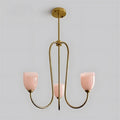 Brass & Rose Glass Chandelier
