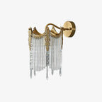 Brass and Crystal Fringe Sconce