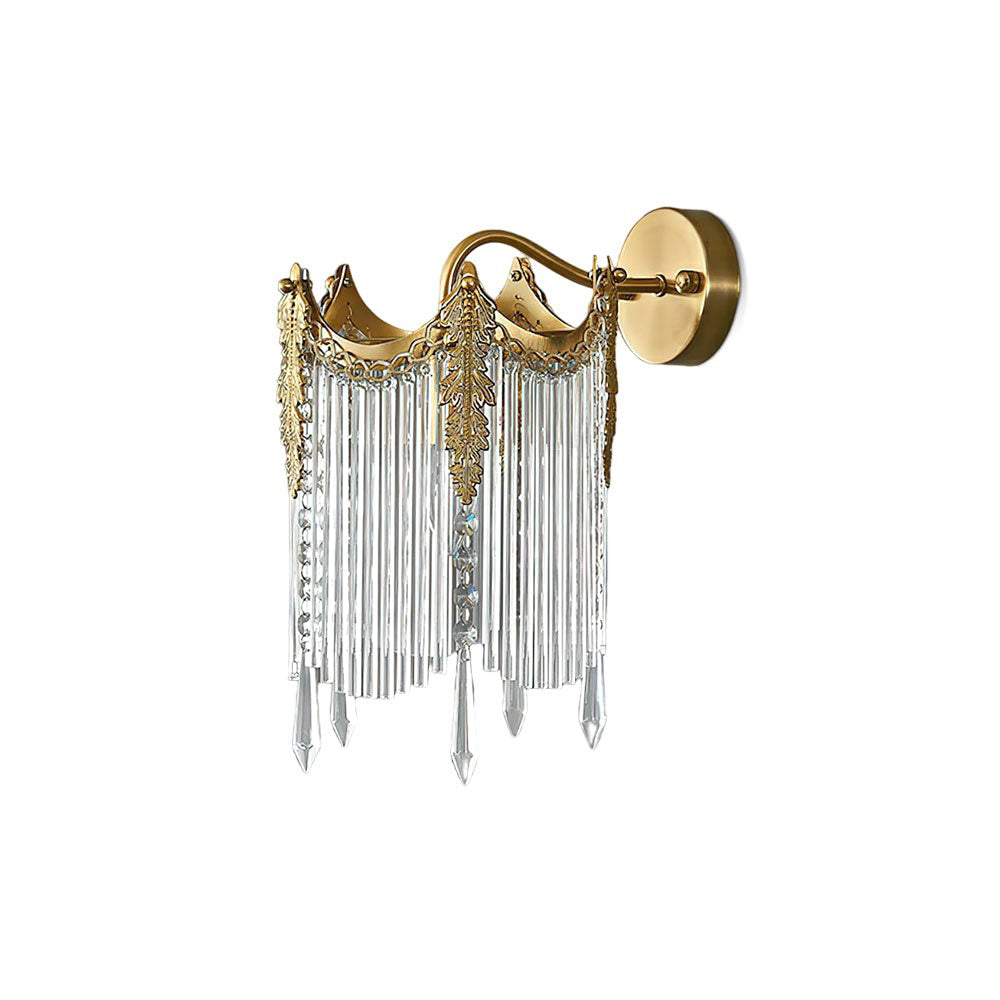 Brass and Crystal Fringe Sconce