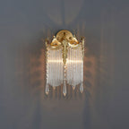 Brass and Crystal Fringe Sconce