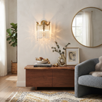 Brass and Crystal Fringe Sconce