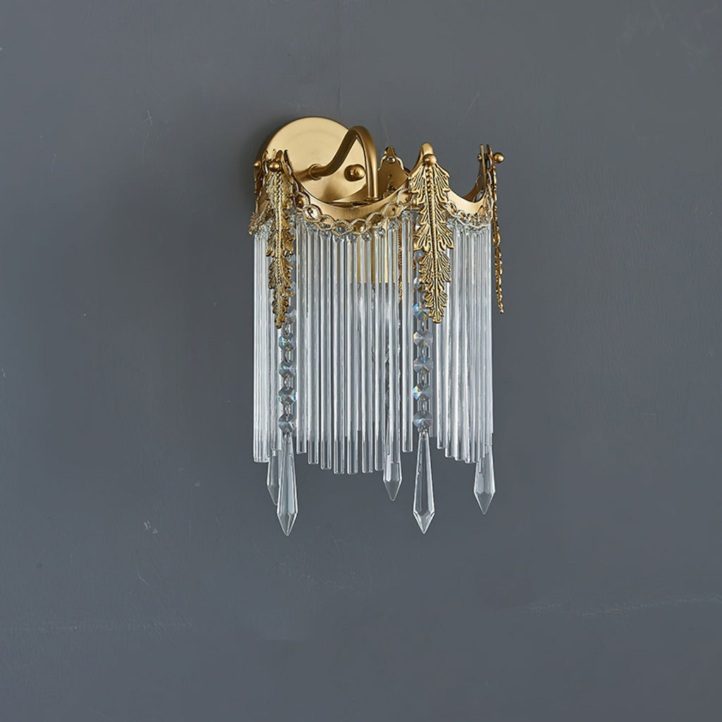 Brass and Crystal Fringe Sconce