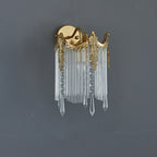 Brass and Crystal Fringe Sconce