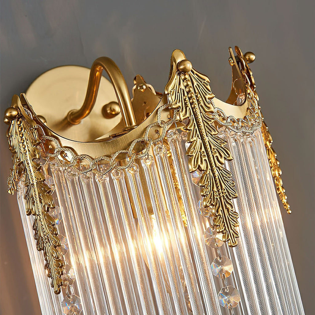 Brass and Crystal Fringe Sconce