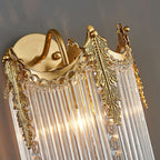 Brass and Crystal Fringe Sconce