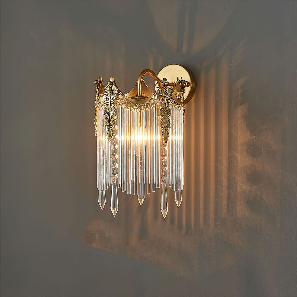 Brass and Crystal Fringe Sconce