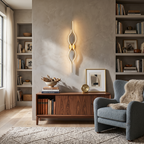 Brass and Silica Gel Linear Sconce