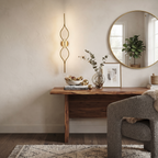 Brass and Silica Gel Linear Sconce