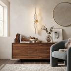 Brass and Silica Gel Linear Sconce