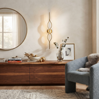 Brass and Silica Gel Linear Sconce